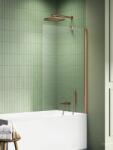 New Trendy New Soleo Copper Brushed paravan cadă 80 cm o piesă cupru periat/sticlă transparentă P-0135 (P0135)