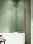 New Trendy New Soleo Copper Brushed paravan cadă 90 cm o piesă cupru periat/sticlă transparentă P-0122 (P0122)