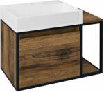 SAPHO Skara dulap 80x46.5x49.5 cm sub chiuveta pe perete negru-stejar-lemn CG003-1919 (CG0031919)