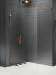 NEW TRENDY Avexa Copper Brushed perete cabină de duș walk-in 90 cm cupru periat/sticla transparentă EXK-7136 (EXK7136)