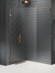 NEW TRENDY Avexa Copper Brushed perete cabină de duș walk-in 90 cm cupru periat/sticla transparentă EXK-7136
