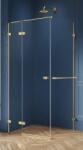 NEW TRENDY Avexa Gold Brushed cabină de duș 80x70 cm dreptunghiular auriu periat/sticlă transparentă EXK-3010 (EXK3010)