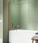 New Trendy New Soleo Copper Brushed paravan cadă 100 cm două piese cupru periat/sticlă transparentă P-0123 (P0123)
