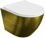 Lavita Sofi Slim vas wc cu capac soft-close agăţat fără margine alb-auriu lucios 5900378331858 (5900378331858)
