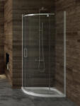 NEW TRENDY New Komfort cabină de duș 80x80 cm semicircular crom luciu/sticlă transparentă K-0434 (K0434)