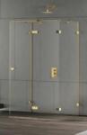 NEW TRENDY Eventa Gold Shine cabină de duș 90x90 cm pătrat auriu luciu/sticlă transparentă EXK-4801 (EXK4801)