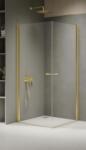 NEW TRENDY New Soleo Light Gold cabină de duș 90x90 cm pătrat auriu luciu/sticlă transparentă K-1882 (K1882)