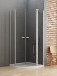 NEW TRENDY New Soleo cabină de duș 90x90 cm semicircular crom luciu/sticlă transparentă K-0419 (K0419)