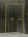 NEW TRENDY Prime Light Gold cabină de duș 100x100 cm pătrat auriu luciu/sticlă transparentă D-0420A/D-0421A (D0420A/D0421A)