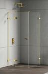 NEW TRENDY Eventa Gold Shine cabină de duș 90x90 cm pătrat auriu luciu/sticlă transparentă EXK-4697 (EXK4697)