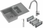 Quadron Comfort 156 chiuveta cu baterie și accesorii gri/oțel HCQP57850SZ_3673500BS (HCQP57850SZ3673500BS)