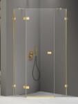 NEW TRENDY Avexa Gold Shine cabină de duș 90x90 cm auriu luciu/sticlă transparentă EXK-3842 (EXK3842)