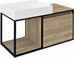 SAPHO Skara dulap 100x46.5x49.5 cm sub chiuveta pe perete negru-stejar CG004-2222 (CG0042222)