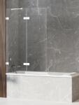 New Trendy Avexa White paravan cadă 130 cm două piese alb mat/sticlă transparentă EXK-2978 (EXK2978)