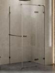 NEW TRENDY Avexa Gunmetal Brushed cabină de duș 90x80 cm dreptunghiular gunmetal periat/sticlă transparentă EXK-3295 (EXK3295)