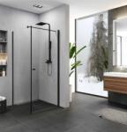 NEW TRENDY Superia Black cabină de duș 90x80 cm dreptunghiular negru mat/sticlă transparentă K-0800 (K0800)