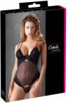 Cottelli Collection - Bársonyos, variálható body (fekete) (26411001321) - sexshopcenter
