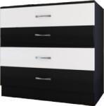 Bogdan Furniture I Скрин Мебели Богдан модел 3013, Черно и Бяло, 4 чекмеджета