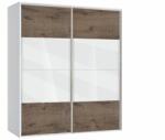 Bogdan Furniture G Двукрилен гардероб с плъзгащи врати Мебели Богдан Модел bm-ava 5, орех с бяло - bogdanmebel