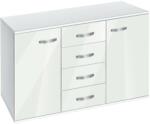 Bogdan Furniture G Скрин с чекмеджета и вратички Мебели Богдан, модел BM-Ava 1200, бял гланц