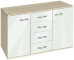 Bogdan Furniture G Скрин с чекмеджета и вратички Мебели Богдан, модел BM-Ava 1200, ГБ сонома и бяло гланц