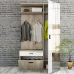 Bogdan Furniture I Портманто модел 4055, Сонома Арвен/МДФ Бял гланц