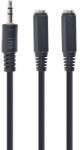 Gembird Cablu audio Gembird Jack 3.5 mm Male - 2x Jack 3.5 mm Female, 0.1m, negru (CCA-415-0.1M)