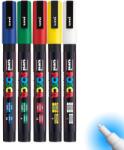 uni Set 5 markere UNI-POSCA PC-3M, 0.9-1.3 mm + Set 6 Linere Stabilo (POS23)