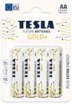TESLA - 4 db Alkáli elem AA GOLD+ 1, 5V 3200 mAh 8594183392257 (TS0015)