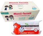  Pachet masca protectie pentru copii 50 buc/cutie + Servetele umede antibacteriene, 72 buc/set Doctor Wipes PCKC50S72 (PCKC50S72)