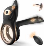 Paloqueth Dual Motor 3in1 Penis Enhancer & Vibrating Ring with Remote Control Black
