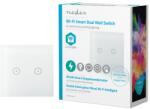 NEDIS Dual Smart Dual Switch, Wi-Fi, 300 W, Üveg, Fehér (WIFIWS20WT)