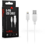 MaxLife USB - Lightning adat- és töltőkábel 3 m-es vezetékkel - Maxlife 8-PIN USB Cable - 5V/2A - fehér (TF-0064)