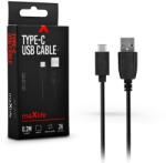 MaxLife USB - USB Type-C adat- és töltőkábel 20 cm-es vezetékkel - Maxlife Type-C Power Bank USB Cable - 5V/2A - fekete (TF-0066)