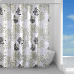  Sapho Caffe textil zuhanyfüggöny 180x200 cm, fehér mintával 1302 (1302)