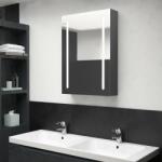 vidaXL Dulap de baie cu oglindă și led, gri, 50x13x70 cm (326497)