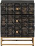 vidaXL Noptieră, negru, 40x29x50 cm, lemn masiv de mango (351680) - maryon