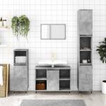 vidaXL Set mobilier de baie, 3 piese, gri beton, lemn compozit (3190295)