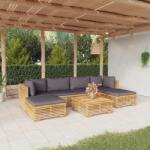 vidaXL Set mobilier grădină cu perne, 7 piese, lemn masiv de tec (3100892) - maryon