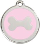 Red Dingo Rozsdamentes vízsz. csont mintás acél biléta rózsaszín