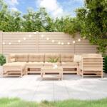 vidaXL Set mobilier de grădină cu perne, 8 piese, lemn masiv (3185857) - maryon