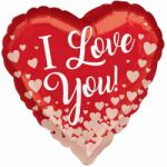  18 inch-es I Love You Rose Gold Hearts Szív Fólia Lufi