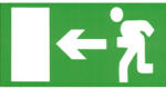  Menekülési útirányt jelző tábla - balra (20x10 cm, utánvilágító) - mentolada-webaruhaz