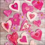 Ambiente Hearts All Over papírszalvéta 33x33cm, 20db-os
