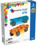 Magna-Tiles Extensie, 2 masinute Albastru si Portocaliu (MGT-16022BO) Jucarii de constructii magnetice
