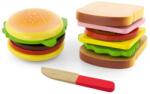 Viga Toys Set hamburger si sandvis din lemn (VIG50810) Bucatarie copii