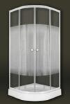 Sanimix 22.1502-80 White Negyedköríves zuhanykabin csíkos üveggel 80x80x200 (SX22.1502-80 WHITE/4MW)