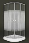 Sanimix 22.1502 White Negyedköríves zuhanykabin csíkos üveggel 90x90x200cm (SX22.1502/MW)