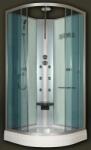 Sanimix 22.180 Negyedköríves Hidromasszázs zuhanykabin üveg hátfallal zuhanykabin tető nélkül 90x90x222 (SX22.180/5MW)