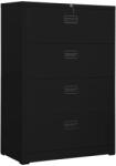 vidaXL fekete acél irattartó szekrény 90 x 46 x 134 cm (336296) - vidaxl
